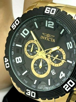 Invicta Pro Diver 25982 Chronograph Black Dial Gold Men 