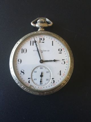 1926 Elgin 12s,  17j,  Open Face Antique Pocket Watch Runs