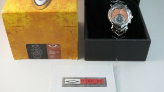 Oakley Judge 1 Watch Polished Stainless Steel Copper Face,  Box 10 - 163 Rare