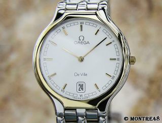 Omega Deville Swiss Mens 18k Gold And Stainless Steel 32mm Dress Watch As222