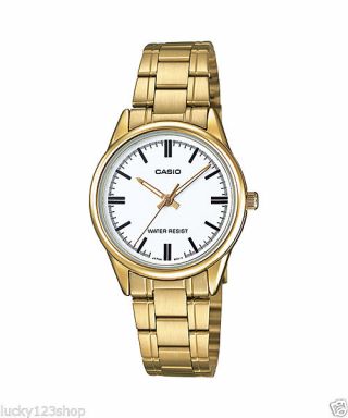 Ltp - V005g - 7a Gold Casio Ladies Watches Stainless Steel Band Brand -