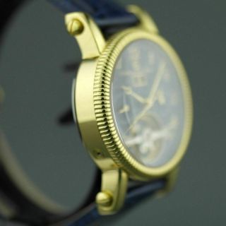 Constantin Weisz Automatic open heart gold plated wrist watch Date blue dial 7