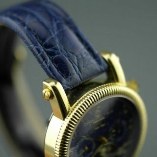 Constantin Weisz Automatic open heart gold plated wrist watch Date blue dial 8