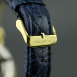 Constantin Weisz Automatic open heart gold plated wrist watch Date blue dial 9