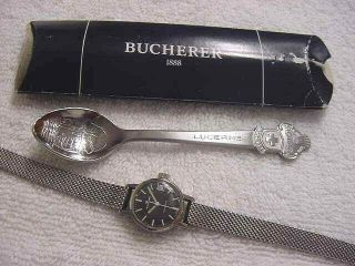 Vintage Antique Art Deco Lady Bucherer Automatic Watch,  Rolex Spoon