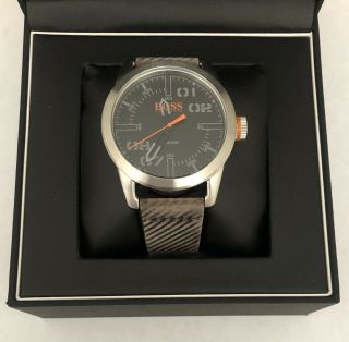 Men’s Hugo Boss 1513417 Boss Orange Leather Strap Stainless Steel Wristwatch