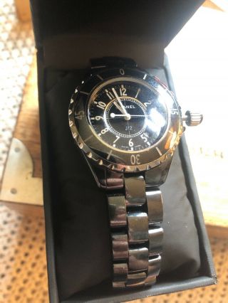 Chanel J12 Ladies 33mm Black Ceramic Watch Authentic (minor Repairs Req)