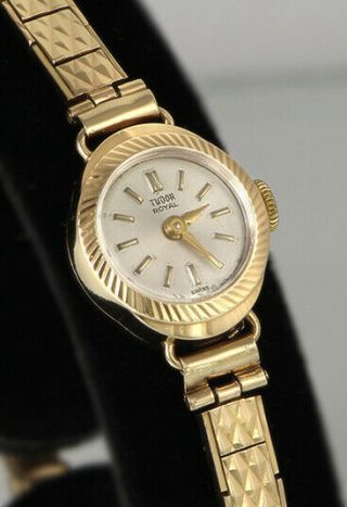 9k Solid Gold Rolex Tudor Ladies Watch,  9k Solid Gold Bracelet,  17 Rubies.  (126)