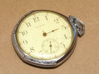 Vtg Antique Waltham Pocket Watch 15 Jewels Base Metal