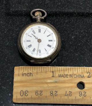 Swiss Cylindre 10 Rubis.  800 Fine Silver Pocket Watch - Vintage Antique Sterling