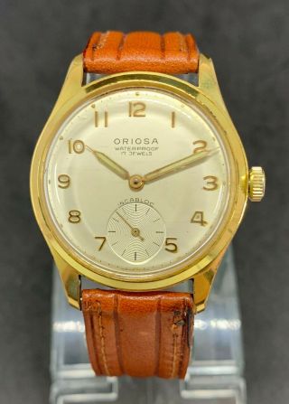 Vintage Oriosa Swiss Waterproof 17 Jewels Incabloc Wrist Watch Cal.  As 1130