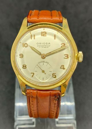 Vintage ORIOSA Swiss Waterproof 17 Jewels Incabloc wrist watch cal.  AS 1130 4
