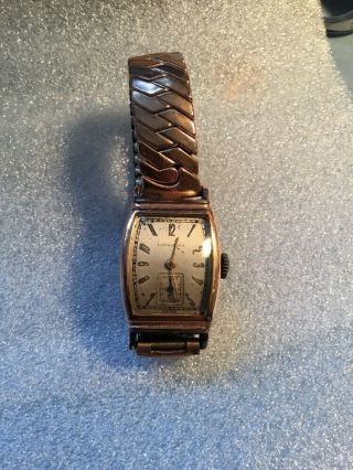 Vintage Mens Art Deco Longines Rose Gold Filled Wristwatch Watch