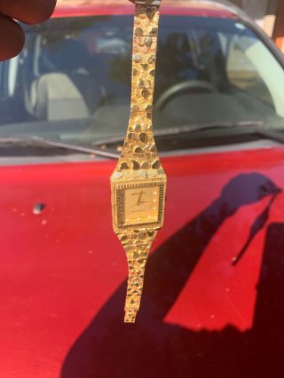 10k Solid Gold Nugget Watch By Geneva Nothing Wrong With It At All