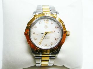 Tag Heuer Aquaracer Quartz Mop Diamond Dial 32mm Bracelet Wristwatch