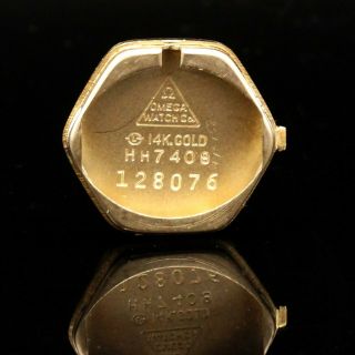 Rare Vintage Omega Octagonal Solid 14K Gold Lady ' s Diamond Bracelet Watch,  NR 7