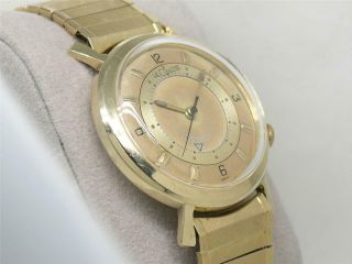 Vintage 35mm 10k Gold Filled Le Coultre Memovox Alarm Wristwatch,  Running
