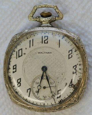 1921 Waltham Pocket Watch Grade 220 Model 1894 Jewels 15j Size 12s Open Faced