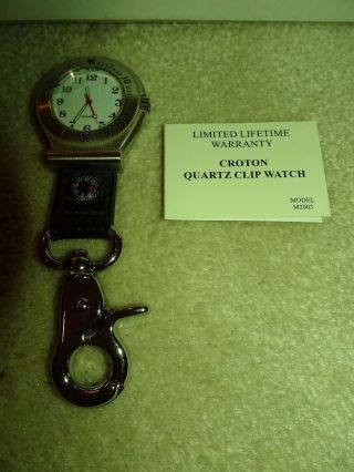 Vintage Marlboro Gear Pocket Pendant Watch Key Ring Chain With Compass
