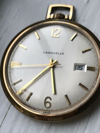 Swiss Made Caravelle Mechanical Wind Up Vintage Pocket Watch