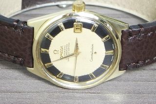 1960 ' s VINTAGE OMEGA CONSTELLATION PIE PAN 14K GOLD & STEEL,  TWO TONE 168.  025 4