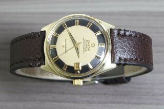 1960 ' s VINTAGE OMEGA CONSTELLATION PIE PAN 14K GOLD & STEEL,  TWO TONE 168.  025 5