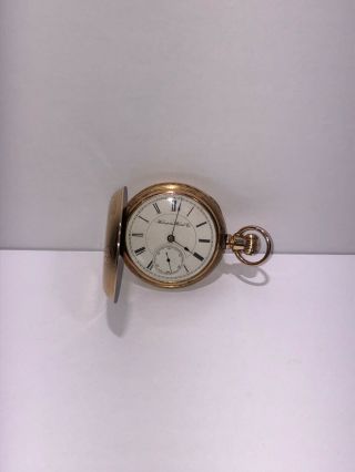 Hampden Dueber Champion Gold Plated Pocket Watch.  1800s Engraved.  Estate Find