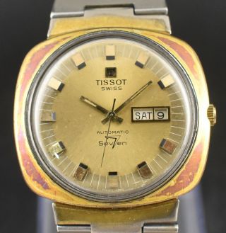 Vintage Swiss Made Tissot Seven Automatic Day Date Men 