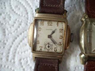 Four Vintage wind - up Men ' s wrist watches 2