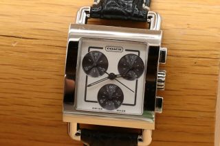 Coach Chronograph Swiss Made Wrist Watch 0253 7.  003.  428 Rare Dial Color