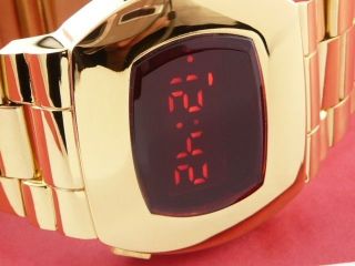 James Bond 70s 1970s Old Vintage Style Led Lcd Digital Rare Retro Watch P2 Gold