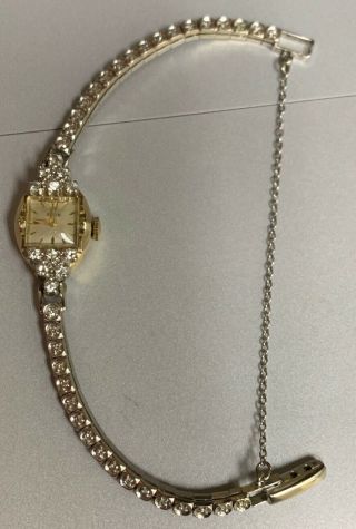 Ladies Vintage Elgin 14k White Gold Diamond Watch 1ct,  Recent Service&working