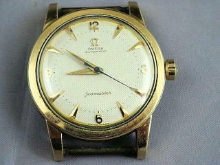 14k Gold Vintage Men ' s Omega Seamaster Automatic Swiss Watch Runs Well 2