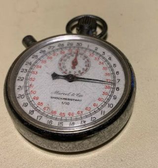 Vintage Marcel & Cie 1/10 Windup Stopwatch Swiss Made Shock Resistant