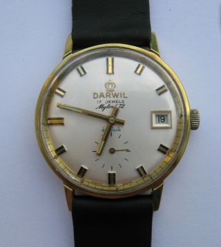 Darwil Mylord 72 Mechanical Swiss Watch Peseux 7056 From 1977.  Year