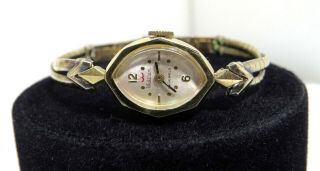 Vintage Ladies Waltham 14k Yellow Gold Case 14k Gf Band Wrist Watch