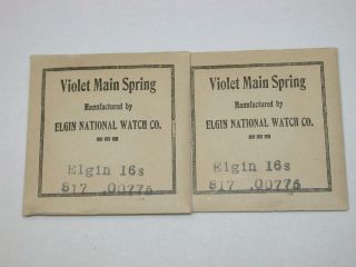 Elgin Watch Co.  16 Size Grade 817 Pocket Watch Mainsprings.  50Y 3