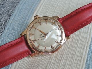 Vintage Omega Seamaster automatic watch,  14k rose gold filled,  2577 - 351,  runs 2