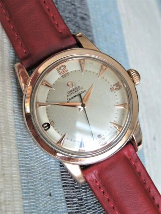 Vintage Omega Seamaster automatic watch,  14k rose gold filled,  2577 - 351,  runs 5