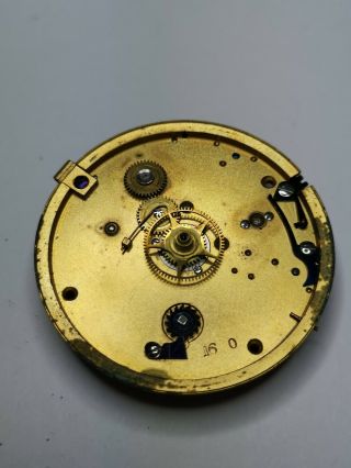 Antique Centre Seconds Chronograph Pocket Watch Movement For Spares/repair