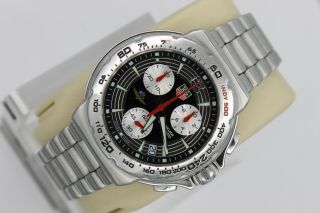 Tag Heuer CAC111B.  BA0850 Indy 500 Formula One Watch Mens Chronograph BLACK RED 4