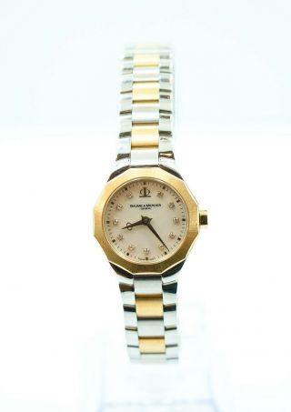 Baume & Mercier Riviera Stainless & 18k Gold With Mop Diamond Dial