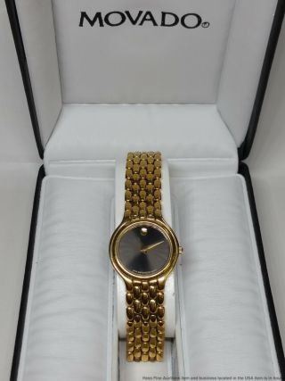 Movado Mystery Dial Ladies Vintage Watch W Box