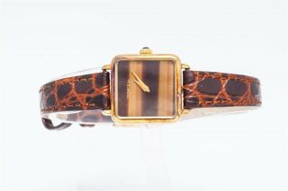 Rare $4000 Tiffany & Co Concord Tiger Eye Dial 14k Yellow Gold Ladies Watch