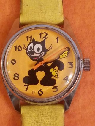 Rare Felix The Cat Wristwatch Winding Mechanical Collectible