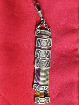 Orig.  Old Antique German Pocket Watch Chain Silver Bierzipfel