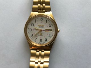 Rare Seiko Mens Railroad Approved Gold Plated Wrist Watch 5y23 8049 Running