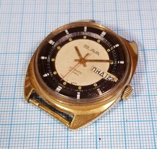 1980s Slava 2427 Automatic 27jewels Au10 Mens Wristwatch Ussr Soviet Era