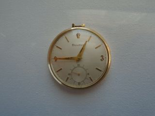 Vintage Bulova 17 Jewel Model 16ab Size 12? Pocket Watch