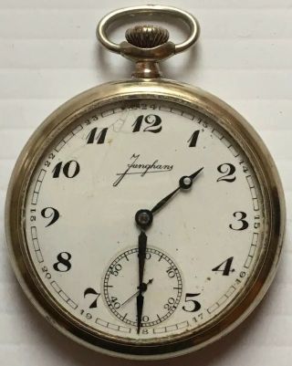 Vtg.  Junghans Pocket Watch Cal.  J47 A/1 Circa 1936 Runs For Parts/restore